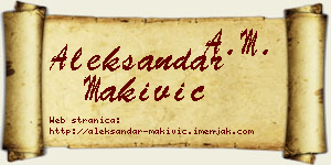 Aleksandar Makivić vizit kartica